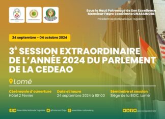 3e session extraordinaire du Parlement de la CEDEAO : la rencontre prévue du 24 au 4 octobre prochain à Lomé